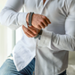 Mens Wood and Stainless Steel Cuff Links