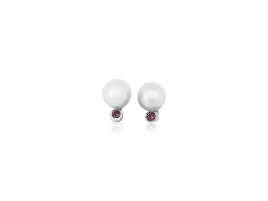 Pearl and Sapphire Earring Studs