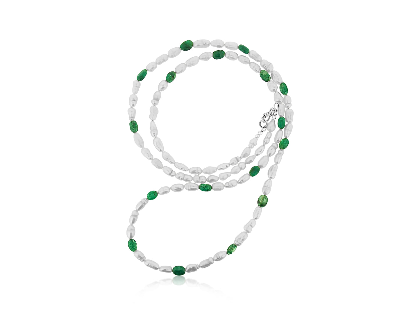 Biwa Pearl and Gemstone Necklace