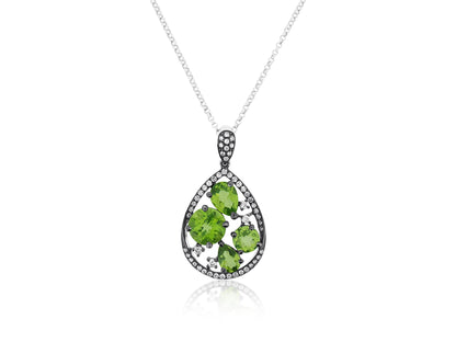 Peridot Diamond Statement Pendant