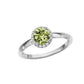 Peridot Diamond Halo Ring