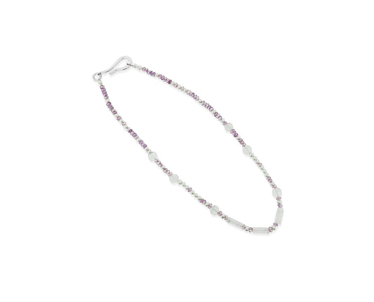 Pink Spinel Quartz and Pearl Necklace