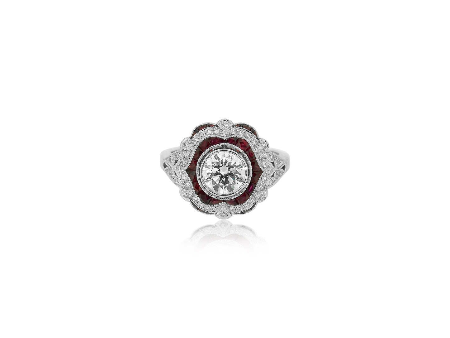 Ruby Diamond Vintage Inspired Ring