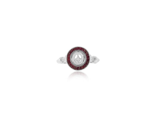 Vintage Inspired Semi Mount Ruby Ring