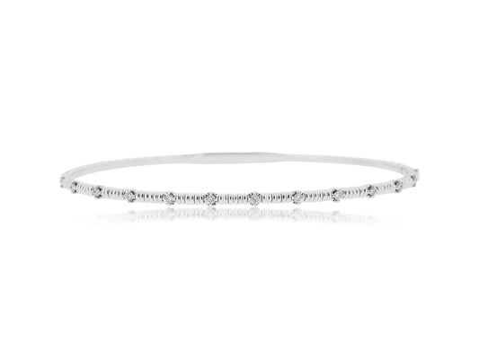 White Gold Diamond Flexible Bangle