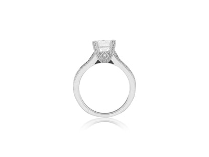 Center Tapered Diamond Semi Mount Ring