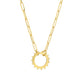 Round Spiked Push Lock Pendant with  Rolo Chain