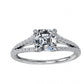 Asscher Diamond Ring with Split Band