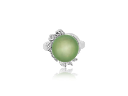 Tahitian Pearl and Diamond Ring