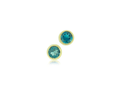 Blue Topaz Gold Earrings