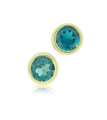 Blue Topaz Gold Earrings