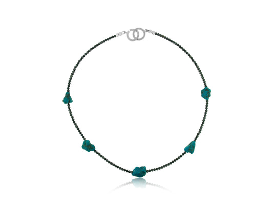 Turquoise Nugget Spinel Necklace