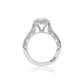 Detailed Halo Diamond Semi Mount Ring