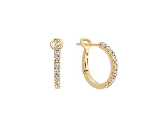 Simple Gold Diamond Hoops